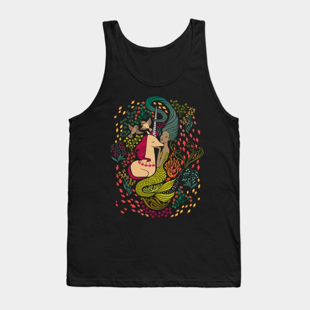 The Mermaid and the Unicorn Tank Top by Cecilia Mok